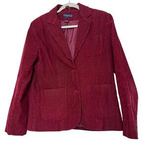 💥Last Chance 50% off Sale💥 Corduroy Blazer Jacket Red 100% Cotton 13/14 Pockets